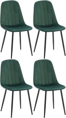 4er Set Esszimmerstuhl Baxter Samt grün