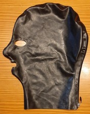 Latexmaske m. Reißverschluss Gr. M schwarz
