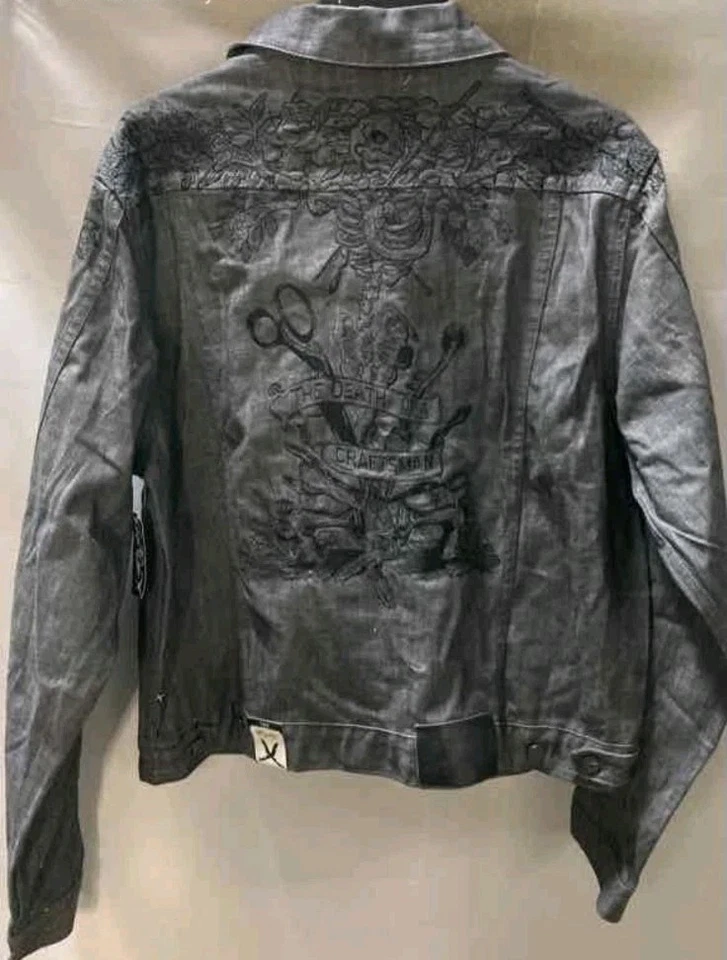Artful Dodger "La Muerte de un Artesano" Gris Denim Chaqueta Calaveras Para Hombre 4XL NUEVO CON ETIQUETAS  Foto 2 de 4