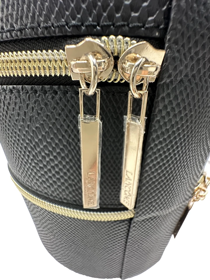 Lancome 2 слоя круглый черный поезд чехол косметический макияж устроитель путешествий сумка с короткими ручками новый - Изображение 3 из 4