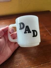 Vintage Glasbake Dad Milk Glass Coffee Cup Mug Father's Day Gift Diner Aesthetic