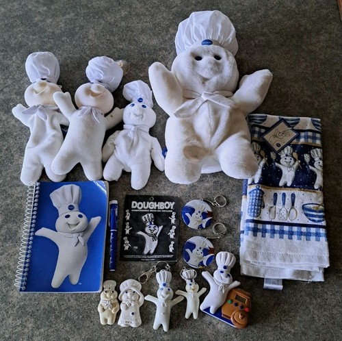 Pillsbury Doughboy Doughgirl Lot - Plush, Keychains, Timer, Magnets, Pen & MORE