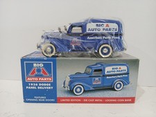 Big A Auto Parts 1936 Dodge Panel Delivery Truck Diecast Bank 125 Scale Nib