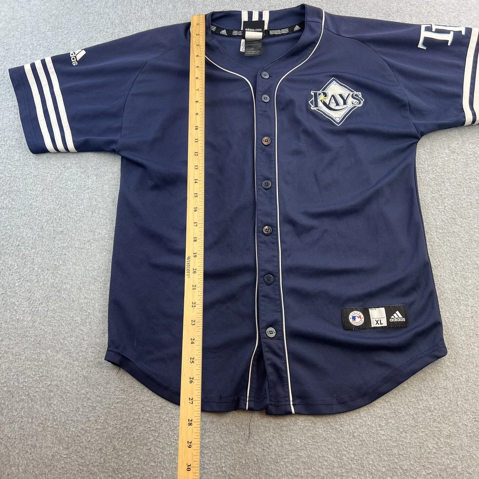 Tampa Bay Rays Jersey Shirt Youth XL Blue MLB Baseball Adidas Button Up Boys - Image 3 of 4