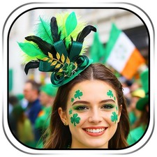 St Patrick's Day Feather Hat Hair Clips Mini Leprechaun Green Shamrock Hairpi...