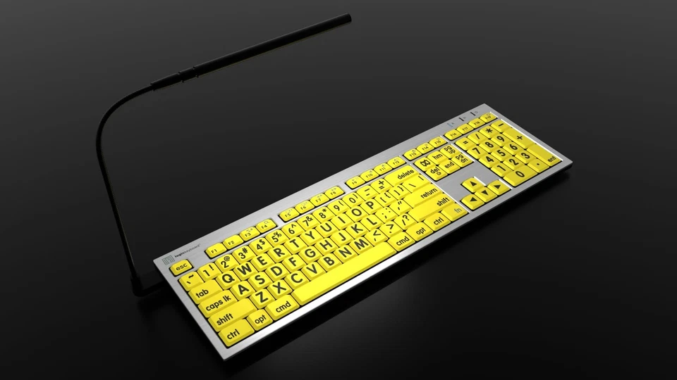 'Slimline' with Large Print • Black Letters on Yellow Keys • Made for Mac • I... - Image 2 of 4