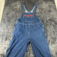 Dickies Denim Bib Overalls Mens Large Blue Carpenter Workwear Jeans