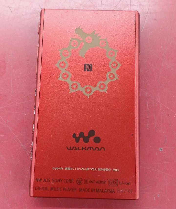 つの Sony Walkman NW-A35 Red The Seven Deadly Sins Limited Edition