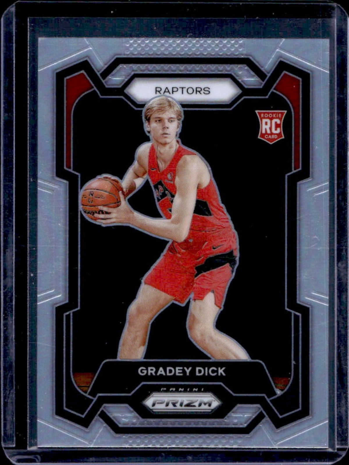 2023-24 Prizm Gradey Dick RC Prizm Silver Rookie #134 Raptors