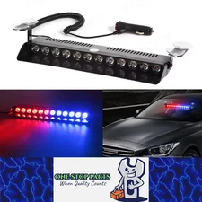 Blue/Red Car Strobe Light Windshield Suction Mount Beacon Flash Warning Lamp