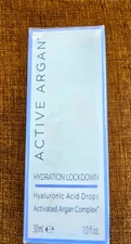 Active Argan - Hydration Lockdown - Hyaluronic Acid - 1 oz. NIB - Sealed