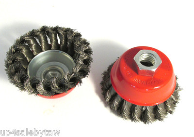 4" Twist Cup Wire Wheel Brush 5/8" Arbor Wire Fits Most Angle Grinders