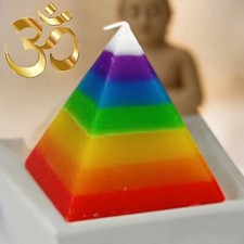 Wicca "CHAKRAS PYRAMID CANDLE SPELL " Meditation Clean Chakras