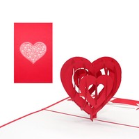 "Pop Up Karte \"Red Heart\" 3D Valentinskarte & Geburtstagskarte Liebe Valentinstag"