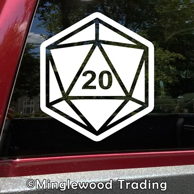 D20 Roll Dice Vinyl Sticker - Role Playing Game Crit RPG Critical Die Cut Decal