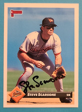 STEVE SCARSONE Signed 1993 Donruss #381 Baltimore Orioles Autograph Auto Card