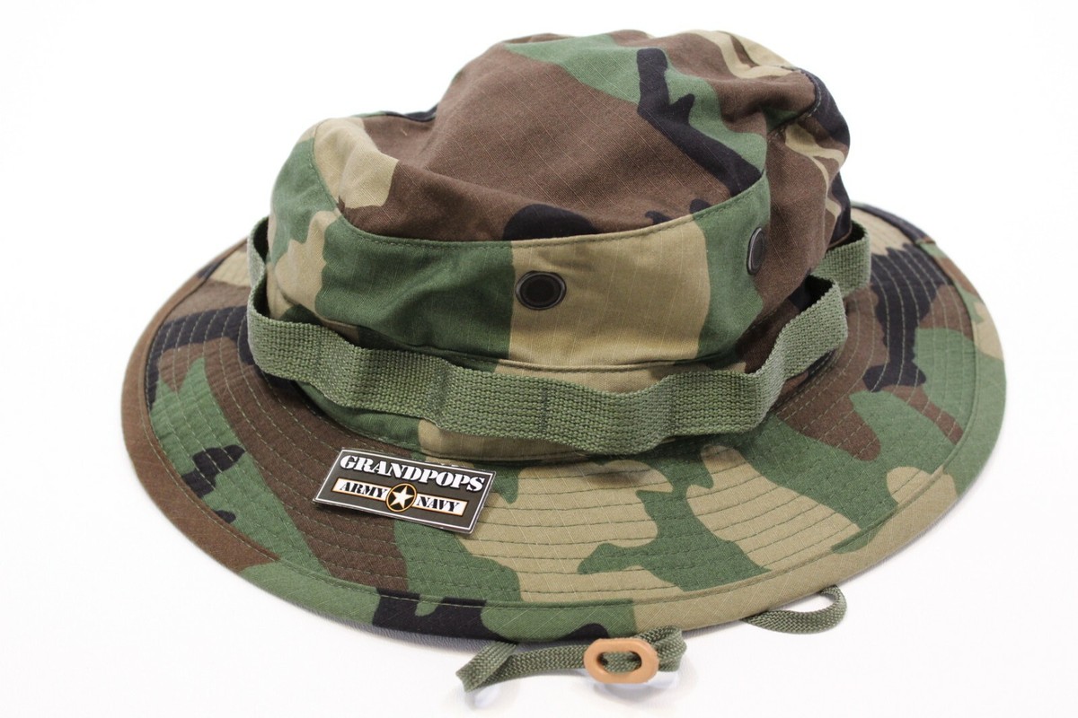 M81 WOODLAND CAMO JUNGLE HAT RIPSTOP MADE IN USA | eBay