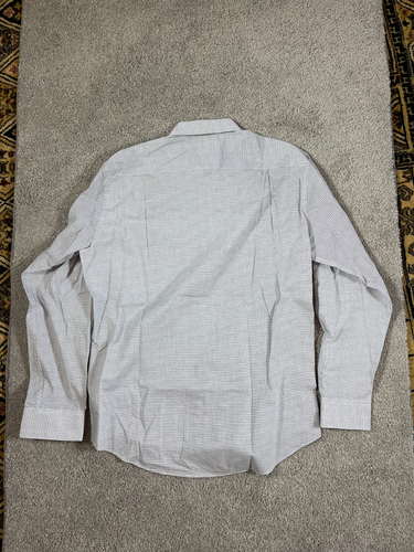 Pierre Cardin, Slim Fit, Large, Long Sleeve Button Down White/Black Box Design - Picture 4 of 4