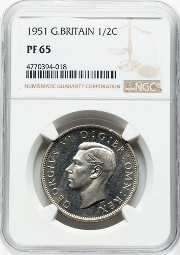 England - 1951 George VI - Proof 1/2 Crown - NGC PF65 - WITH CLAIMS TO CAMEO
