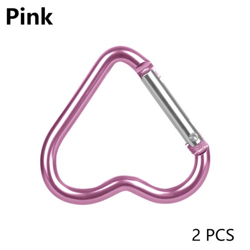 2pcs Heart-shaped Aluminum Carabiner Key Chain Clips Outdoor Keyring Hook Buckle - Picture 22 of 22
