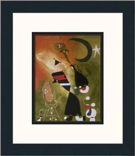 Joan Miro Woman and Bird in the Moonlight Custom Framed Print