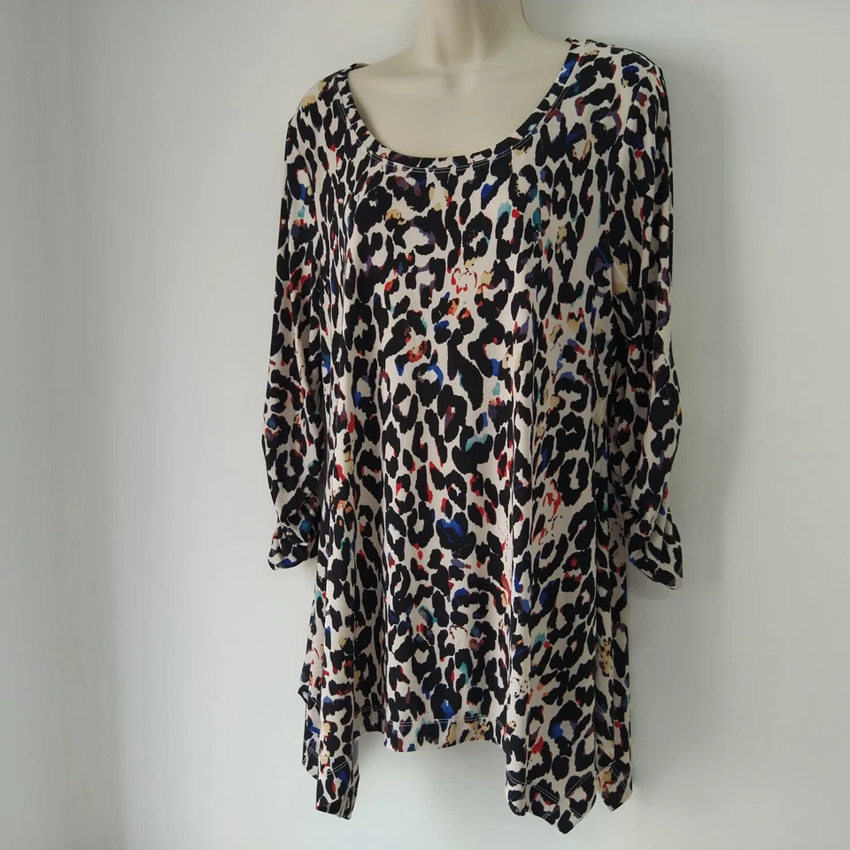 Blusa Top Blusa Grace Elemnets Mujer Grande Negra Azul Blanca Túnica Suelta Fluida Foto 4 de 4