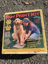 Milestones Paw Print Kit 8" Stepping Stone W/ Pebbles & Bone Stamps New