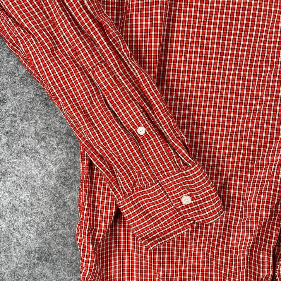 Camisa Scotch & Soda XL para hombre ajustada roja a cuadros manga larga con botones 100 % algodón Foto 2 de 4