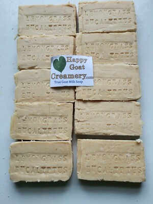 10 BARS VEGETABLE GOAT MILK SOAP HAPPY GOAT CREAMERY CHEAP LEMONGRASS EUCALYPTUS