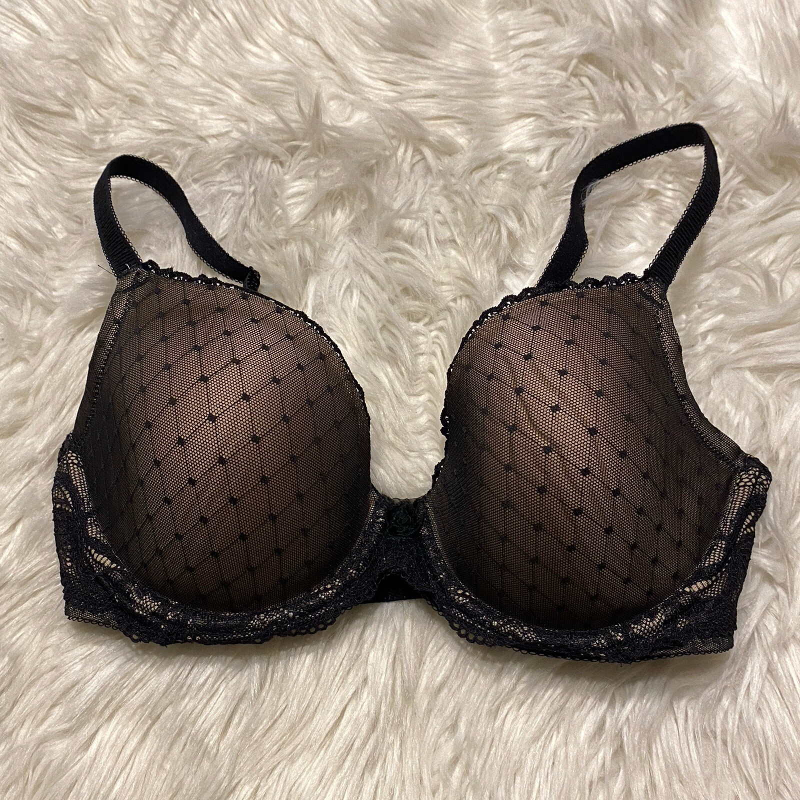 Wacoal 32DD Bra Black Reveal Contour Underwire Back C… - Gem