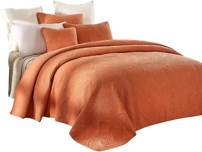 TACHE HOME FASHION Tache Cotton Stone Wash Vintage Rustic Orange Tuscany Mandala Coverlet