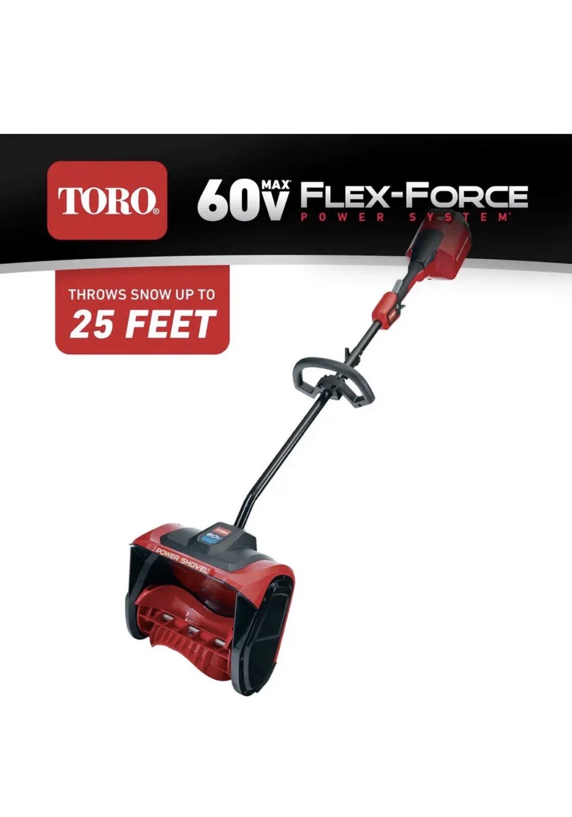 Toro Electric Snow Shovel 60V Cordless Adjustable Handle Height 2.5Ah