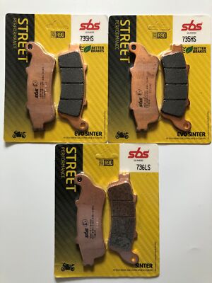 3 X SBS Bremsbeläge vorn+hinten 735HS 736LS Honda NT 650 V Deauville Bj2002-2005