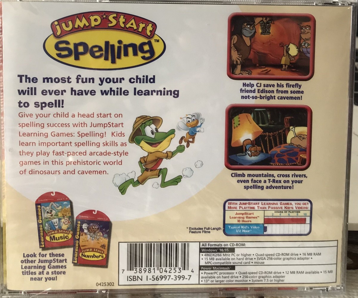 Jump Start Spelling Learn Letters Skills Win/Mac PC Game 1998 Ages