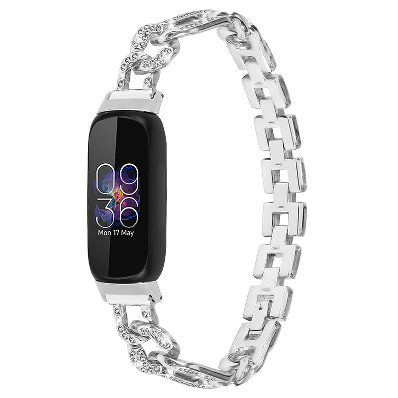 AISPORTS Armband Für Fitbit Sense/Versa 3 – Metall-Strass-Armband, Verstellbar 14-20,5 Cm, Inkl. Werkzeug