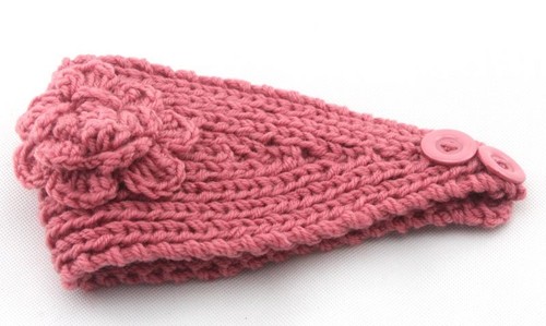 Fascia per capelli XL donna invernale elegante floreale maglia lana paraorecchie - Foto 15 di 16