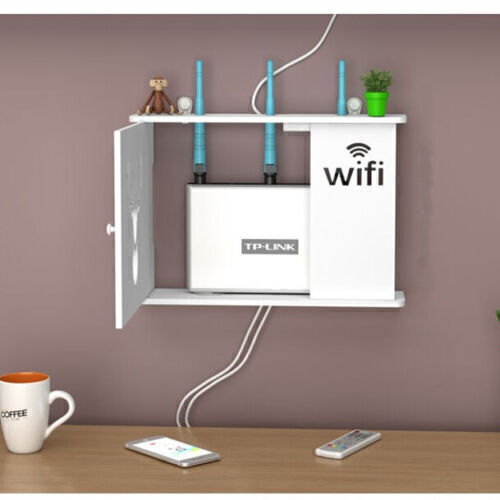 Router Wifi scatola portaoggetti scaffale supporto a parete cavo organizer appendiabiti da parete ripiano - Foto 7 di 41