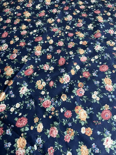 3 Yds Joan Kessler “Virginia” Navy Chintz Floral Fabric Concord Fabrics - Picture 2 of 6
