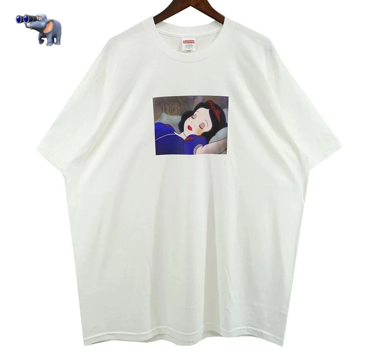 Tee shirt blanc neige Supreme 24AW   T shirt Disney Collaboration   Homme