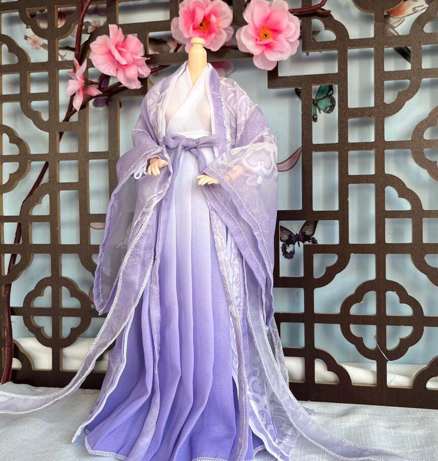 1/6 Action Figures Retro Hanfu Dress Purple Hanfu Dress Set for