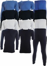 3 Pairs Mens Brushed Thermal Vests and Long Johns 0.45 Tog Rated Heat Trap