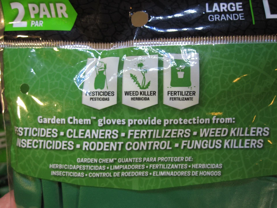 Guantes de nitrilo desechables de puño largo de Garden Chem - PAQUETE DE 2 PARES (LOTE DE 5) L Foto 3 de 4