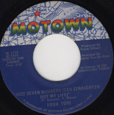 Four Tops   Just Seven Numbers (Can Straighten Out My Life) 1970 Motown Soul VG+
