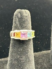 sterling silver ring Multi Color Gems Size 7