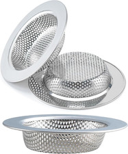 3 Pcs Stainless Steel Kitchen Sink Strainer Rustproof Drain Basket Filter 4.5 In