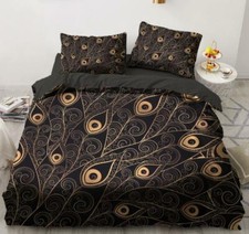 3D Peacock Feather ZHUB61 Bed Pillowcases Quilt Duvet Cover Queen King Zoe
