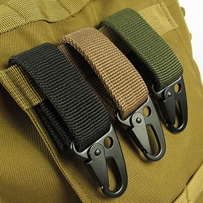 Nylon Tactical Molle Belt Carabiner Key Holder Camp Bag Clip Hook Buckle F3J2