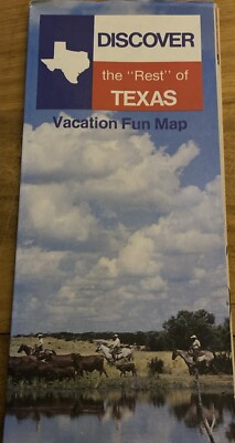 Discover The  Rest  Of Texas Vintage Vacation Fun Map