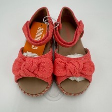 Gymboree Girl's Fairy Blossom Sandals size 7 Coral Pink Ankle Strap Espadrille