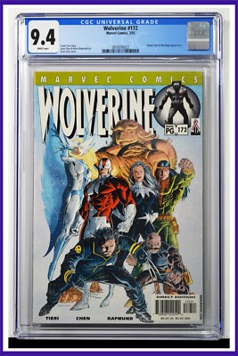 Wolverine #172 CGC Graded 9.4 Marvel March 2002 White Pages Comic Book.